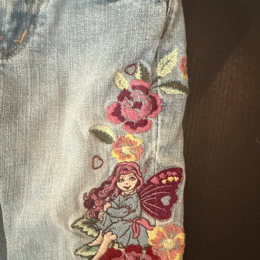 Y2K EST 1989 Childrens Place Toddler Girls 12 Mo. Embroidered Fairy Flare Jeans
